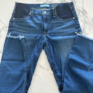 7 For All Mankind Maternity Ankle Skinny Jeans with Frayed Hem Sz 29